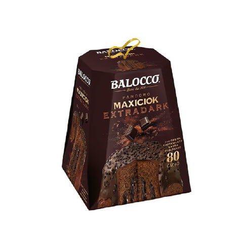 4x Balocco Maxicioc Pandoro Extra Dark –Gâteau de Noël italien au chocolat extra noir – 800 g – Tradition premium d'Italie