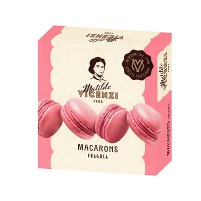 4x Vicenzi Macaron alla Fragola Macaron à la fraise 60gr