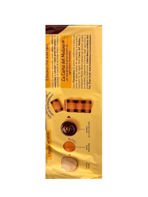 Fisarmoniche Cioccolato 9x 296g Biscuits au chocolat et à la crème, 8 pièces par paquet, pâtisseries sucrées pour accompagner le lait