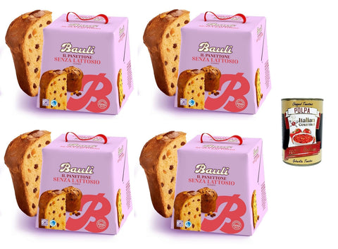 Bauli Il Panettone Classico Senza lattosio Le panettone classique sans lactose 4x 700gr+ Italian Gourmet polpa 400g