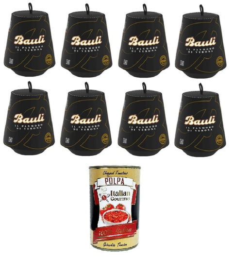 Bauli Mini PanMoro di Verona - Pandorino, enrichi en cacao, morceaux de chocolat 8x100 gr+ Italian Gourmet polpa 400g