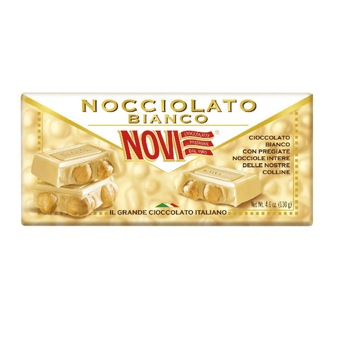 Novi Cioccolato Nocciolato Bianco chocolat blanc aux noisettes 130gr
