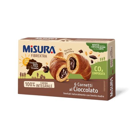 Misura Fibrextra Cornetti Integrali al cioccolato Croissants complets au chocolat 300g