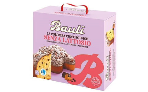 3x Bauli La Colomba Ciocosoffice Senza lattosio con Cioccolato extra fondente e mandorle Sans lactose, avec du chocolat noir extra et des amandes 750g