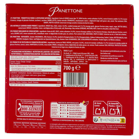 4x Bistefani Panettone ricco di uvetta e canditi riche en raisins secs et fruits confits 700 g