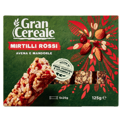 Grancereale Barrette cereali mirtilli rossi Barre de muesli aux canneberges 125g
