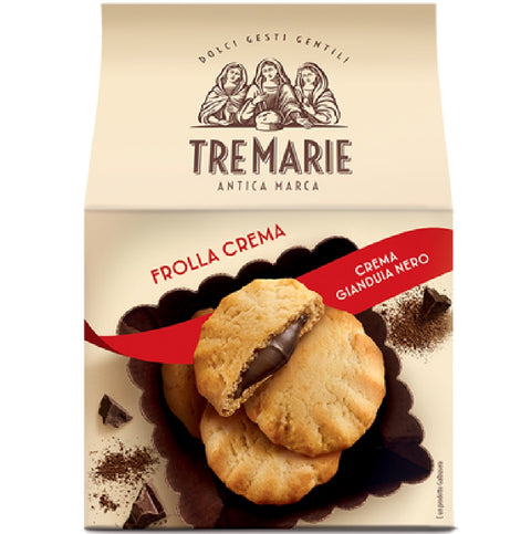 4x Tre Marie Frolla ripiena con crema alla gianduia nero Pâte sablée fourrée à la crème au gianduia noir 150 g