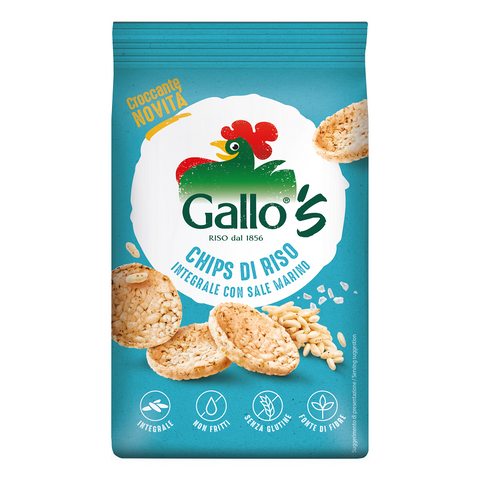 6x Gallo's Chips di riso al sale marino 40gr - Gallo's Croustilles de riz au sel de mer
