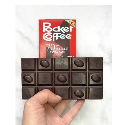 8x Pocket Coffee - Tavoletta di cioccolato extra fondente con ripieno al caffè Tablette de chocolat extra-noir fourré au café 90 g