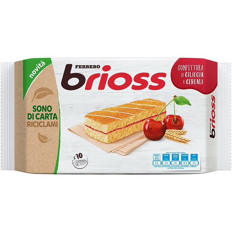 12x Ferrero Brioss Ciliegia Gâteau individuel aux cerises, paquet de 10 snacks, 280 g