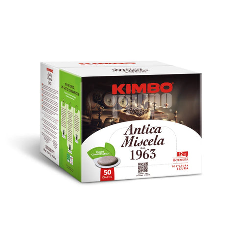 Kimbo Antica Miscela, 50 Cialde ESE 44 mm, 4 boîtes de 50 dosettes de café+ Italian Gourmet polpa 400gr