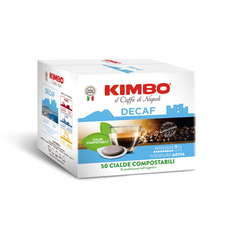 Kimbo Espresso Decaff, 50 Cialde ESE 44 mm, Paquet de 50 dosettes de café décaféiné