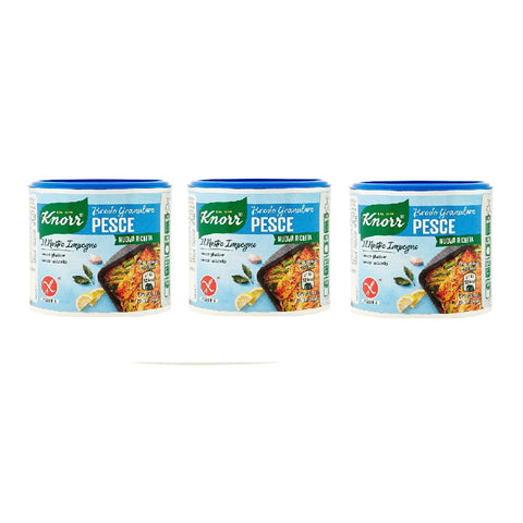 Knorr Brodo Granulare Pesce Nuova Ricetta Bouillon Granulé de Poisson 3x150g Sans Gluten ni Lactose