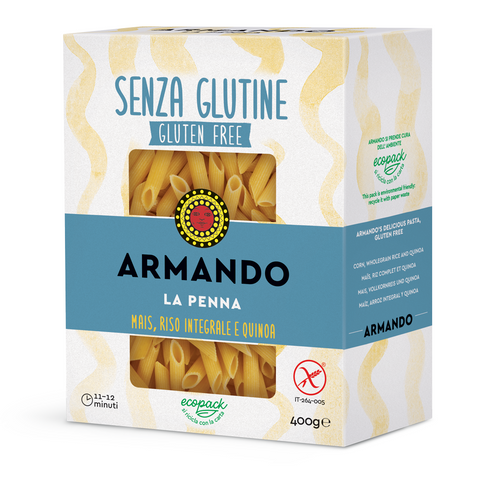 Armando La Penna senza glutine Pâtes italiennes sans gluten 400g – Italian  Gourmet FR
