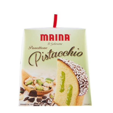 4x Maina Panettone Pistacchio Dessert de Noël traditionnel : gâteau de Noël à la crème de pistache (750 g), recette italienne authentique.