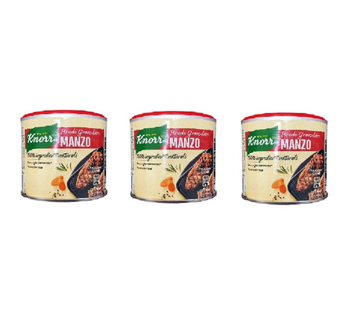 Knorr Brodo Granulare Manzo 100% naturels Bouillon Granulé de Boeuf 3x135g Sans Gluten