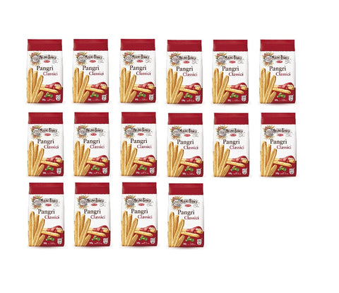 16x Mulino Bianco Pangrì Classici Grissini rustici Gressins rustiques à l'huile de tournesol et à la farine de blé tendre 300 g