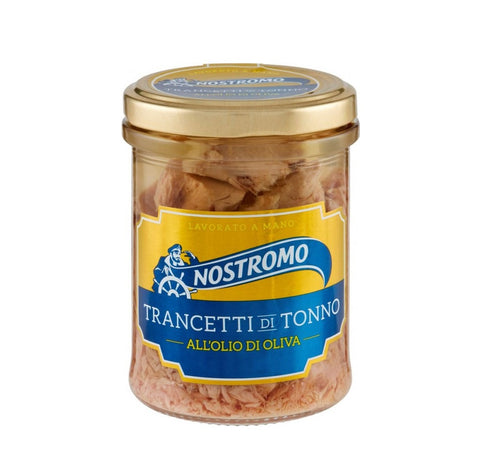 12x Nostromo - Trancetti di Tonno all'Olio di Oliva Morceaux de thon à l'huile d'olive en bocal de 180 g