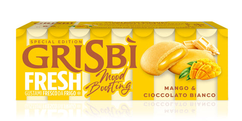 3x Vicenzi Grisbì Mango e Cioccolato bianco Biscuits fourrés à la crème de mangue et de chocolat blanc 112 g