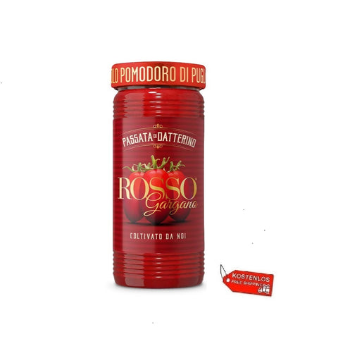 12x Rosso Gargano Passata di Datterino di Puglia Purée de datterino des Pouilles 290gr en verre
