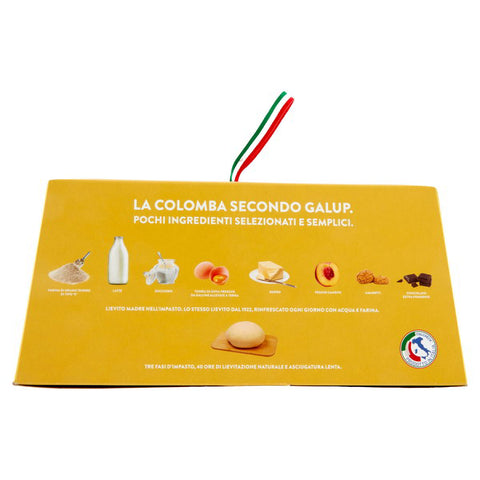 GALUP La Colomba Amaretto, cioccolato e pesca Colomba de Pâques à l'amaretto, au chocolat et à la pêche 750 g