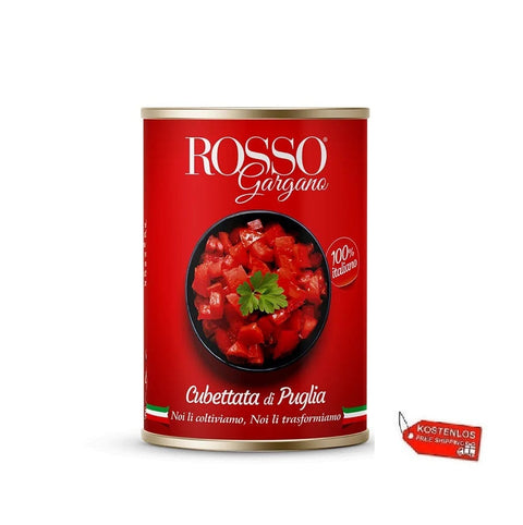 24x Rosso Gargano Cubettata di Puglia tomates des Pouilles en dés boîte de 400 g