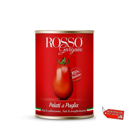 24x Rosso Gargano Pelati di Puglia Tomates pelées des Pouilles boîte de 400 g