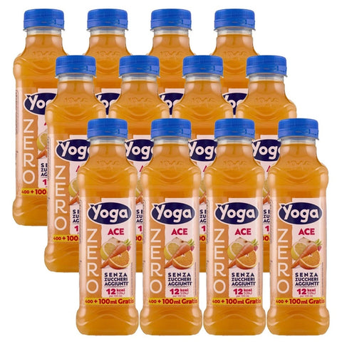 Yoga Ace ZERO Boisson sans sucre et sans gluten, 12 x 500 ml