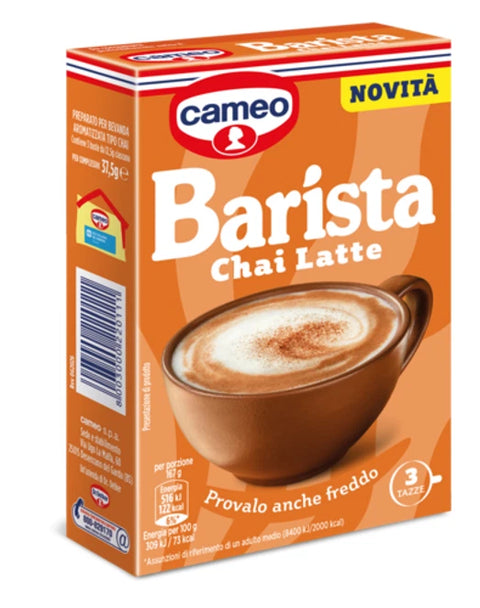 3x Cameo Ciobar Barista Chai Latte Préparation pour boisson aromatisée façon Chaï, avec extrait de thé noir, gingembre et cannelle (37,5 g) + pulpe Italian Gourmet (400 g)