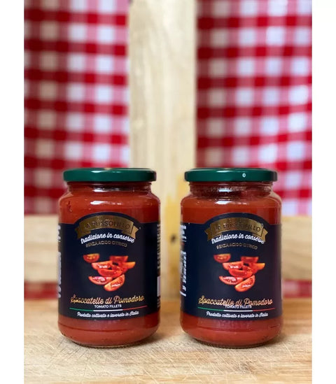 3x La Russolillo spacchetelle di pomodoro filets de tomates en verre 360gr