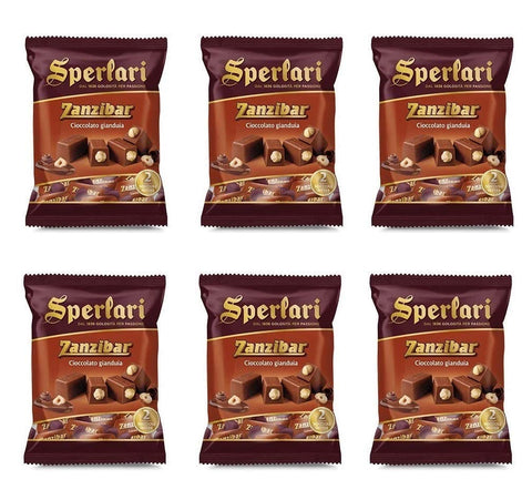 6x Sperlari Zanzibar Cioccolato Gianduia Chocolat Gianduia aux noisettes entières 117g