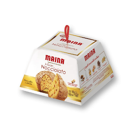3x Maina Panettone Il Gran Nocciolato classique avec glaçage aux noisettes 750 g