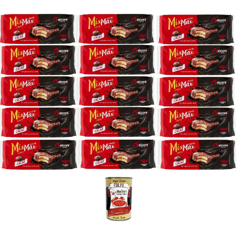 Balconi Mix Max Cacao, con golosa crema al cacao Mix Max Cacao, avec köstlicher Kakaocreme 15x350gr +  Italian Gourmet polpa 400g