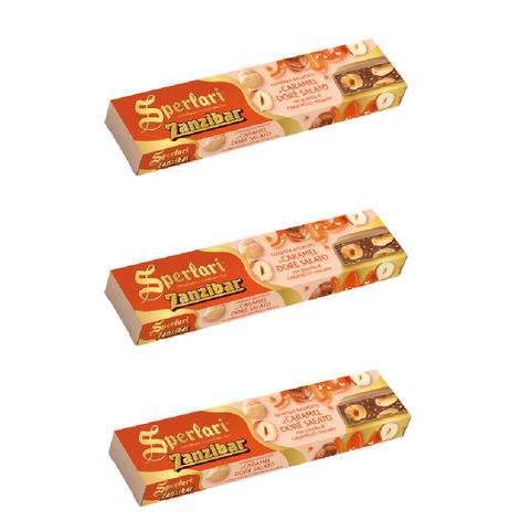 Sperlari Zanzibar Torrone Gianduia Ricoperto di Caramel Dorè Salato 250gr
