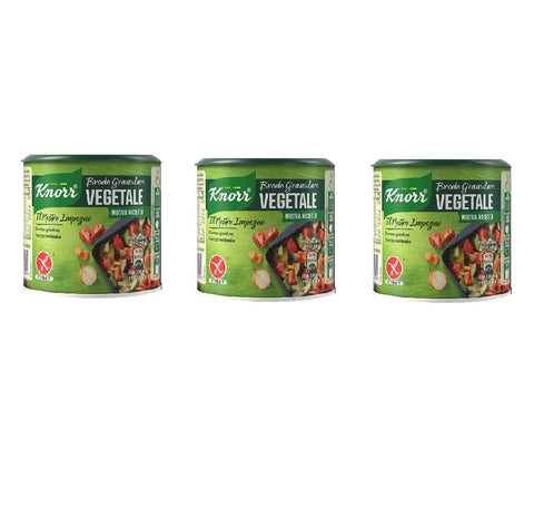 Knorr Brodo Granulare Vegetale Nuova Ricetta Bouillon Granulé de Légumes 3x150g Sans Gluten ni Lactose