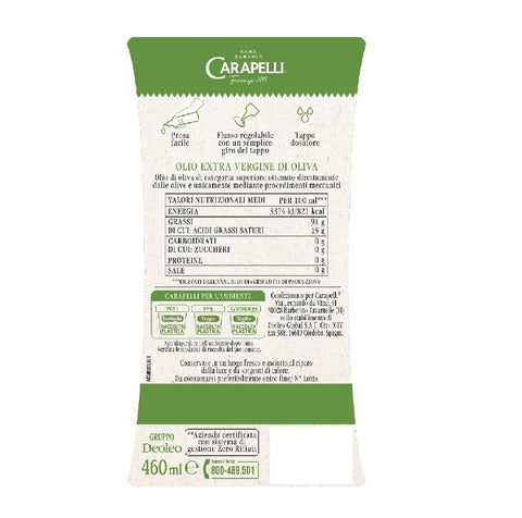 6x Carapelli Cucina Facile Huile d'olive extra vierge dans une bouteille en PET 100 % recyclée 450ml