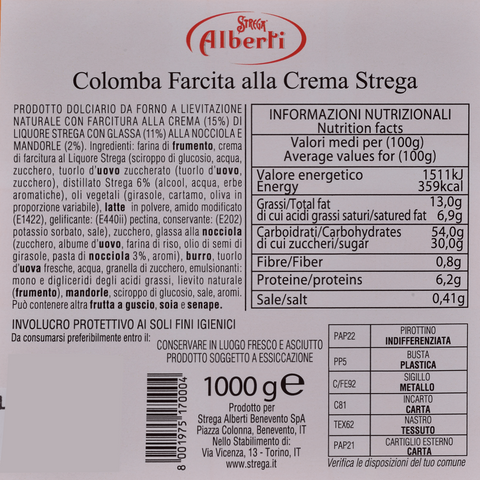 Alberti Strega Colomba à la Crème de Liqueur Strega Colomba à la Crème de Liqueur Strega 1kg