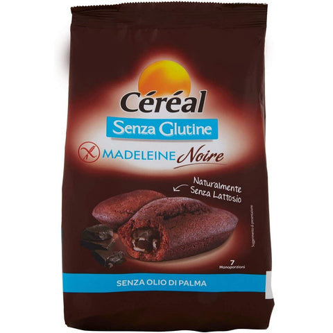 Céréal Madeleines Noir Merendina Senza Glutine  Madeleines Snack Sans Gluten 200g (7 pieces)