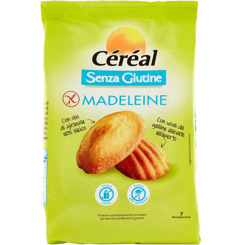 Céréal Madeleines Merendina Senza Glutine  Madeleines Snack Sans Gluten 200g (7 pieces)