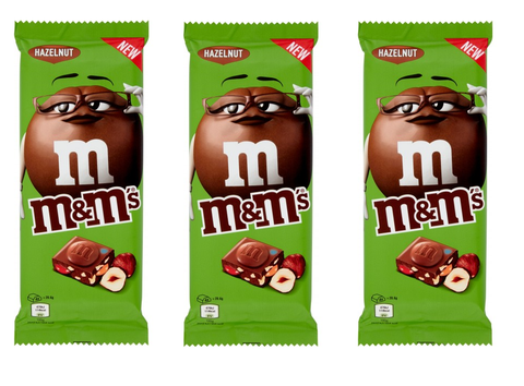 Tablette de chocolat au lait avec M&Ms à la noisette 165gr