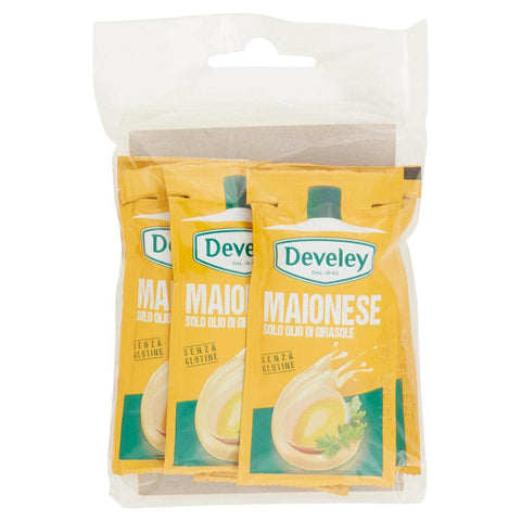 Develey Maionese Mayonnaise à l'Huile de Tournesol, Sauce d'Assaisonnement Sans Gluten Pack de 10 sachets composés de 6 monodoses de 15 ml
