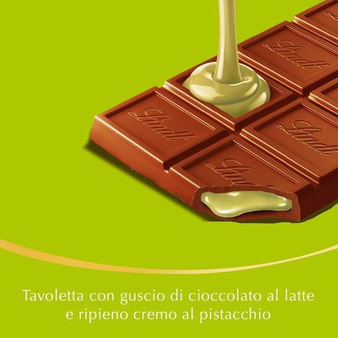 Lindt Plaque de chocolat au lait fourrée aux pistaches (100g