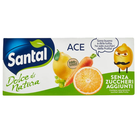 Parmalat Santal Succo di Frutta Ace Saveur Orange, Carotte et Citron Jus de Fruits Zéro Sucre Ajouté Brik 3x200ml