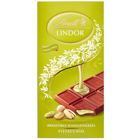 Lindt LINDOR barre de chocolat au lait à la pistache fourrée à la