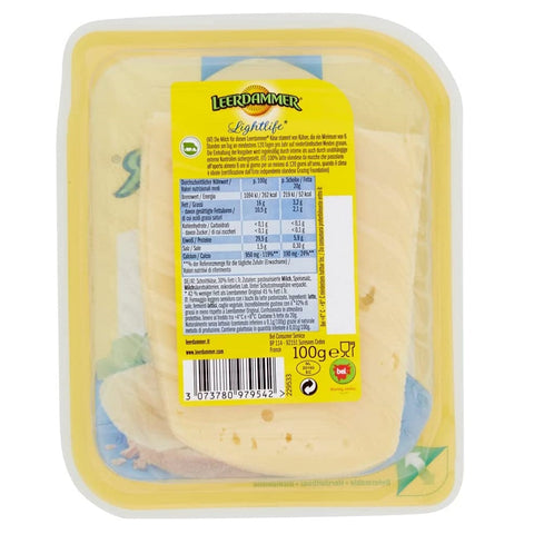 Leerdammer Lightlife Sliced Fromage Sans lactose et convient aux végétariens Paquet de 100g