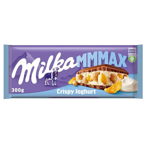 Milka Crispy Yoghurt Chocolate Bar Chocolat au lait fourré à la crème de yaourt 300g