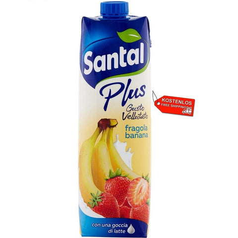 12x Parmalat Santal Plus Succo di Frutta Fragola e Banana Jus de fraise et de banane avec une goutte de lait 1000ml