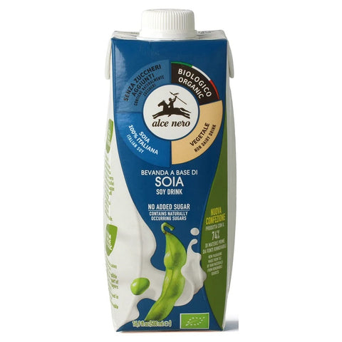12x Alce Nero Bevanda Biologica Vegetale a Base di Soia Boisson végétale bio à base de soja 500ml