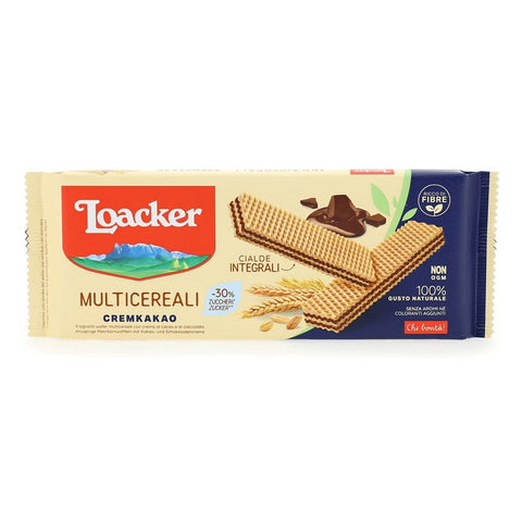 Loacker Wafer Multicerealli Cremkakao gaufrettes multigrains avec crème au chocolat et crème de cacao avec farine complète 175g