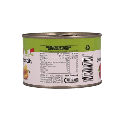 D'Amico Pepperoni Arrostiti Interi e Spellati Pepperoni Rôti Entier et Pelé Frais Transformé 400g